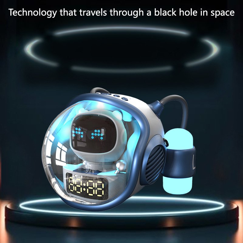 Spaceship Wireless Bluetooth Mobile Phone Speaker Alarm Clock Night Light TF Card Bluetooth Music Speaker