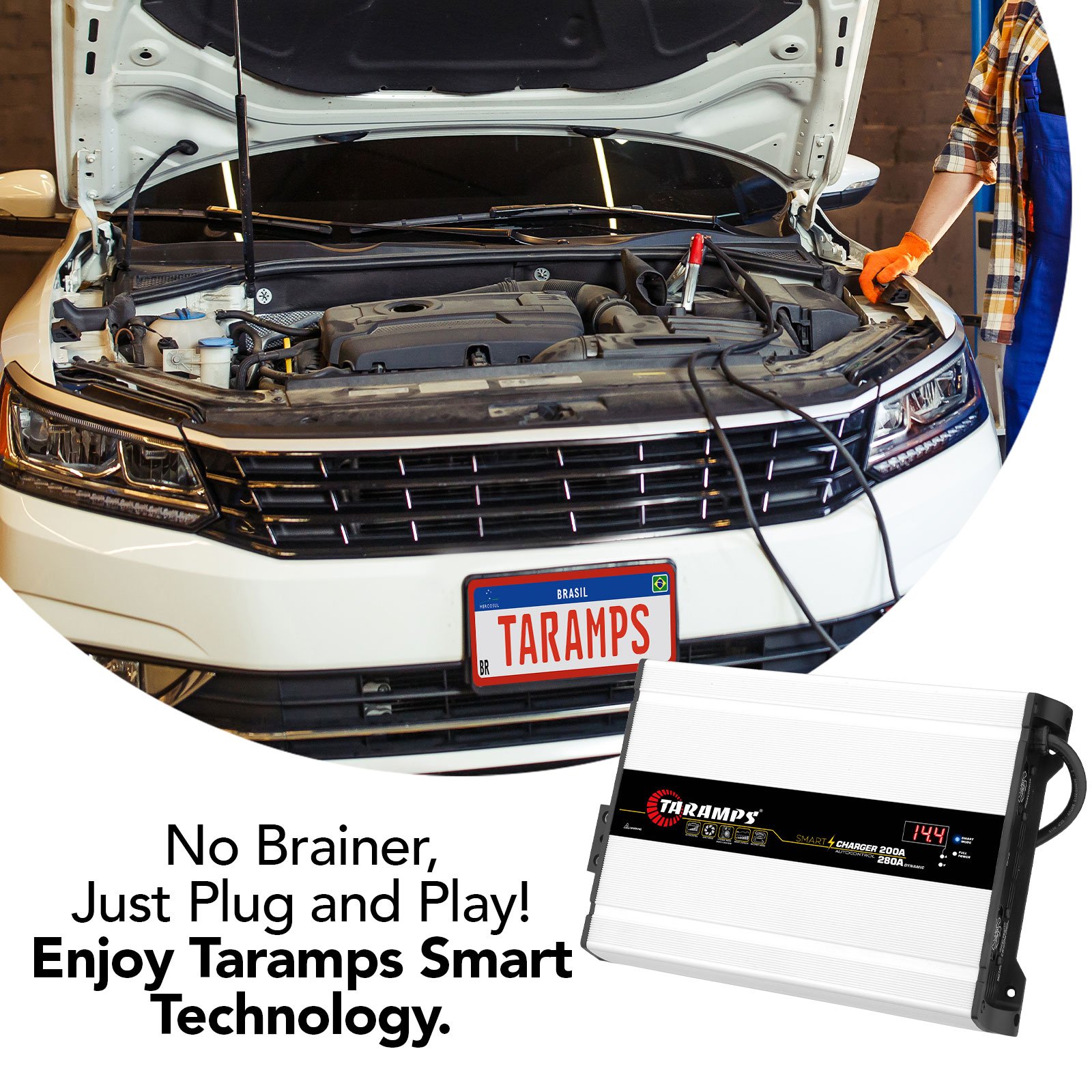 Taramps Smart Charger 200/280A Power Supply Bivolt Automatic AC Battery Charger 4000W Max Output Power Rating 280A Dynamic Mode