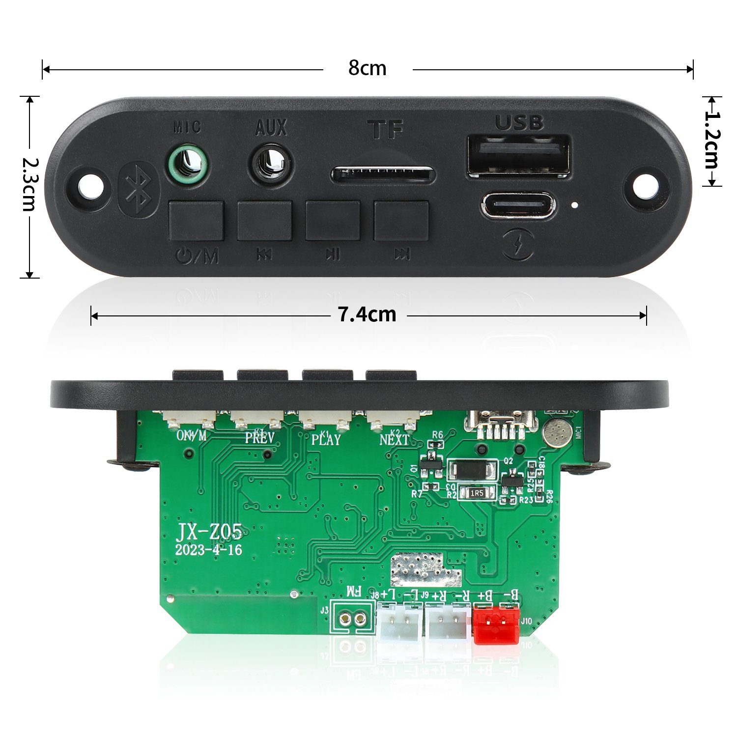 6W Amplifier DC 5V MP3 WMA Decoder Board Microphone Bluetooth 5.0 Audio USB TF Radio 3W FM Receiver Car Music 3W MP3 Recording