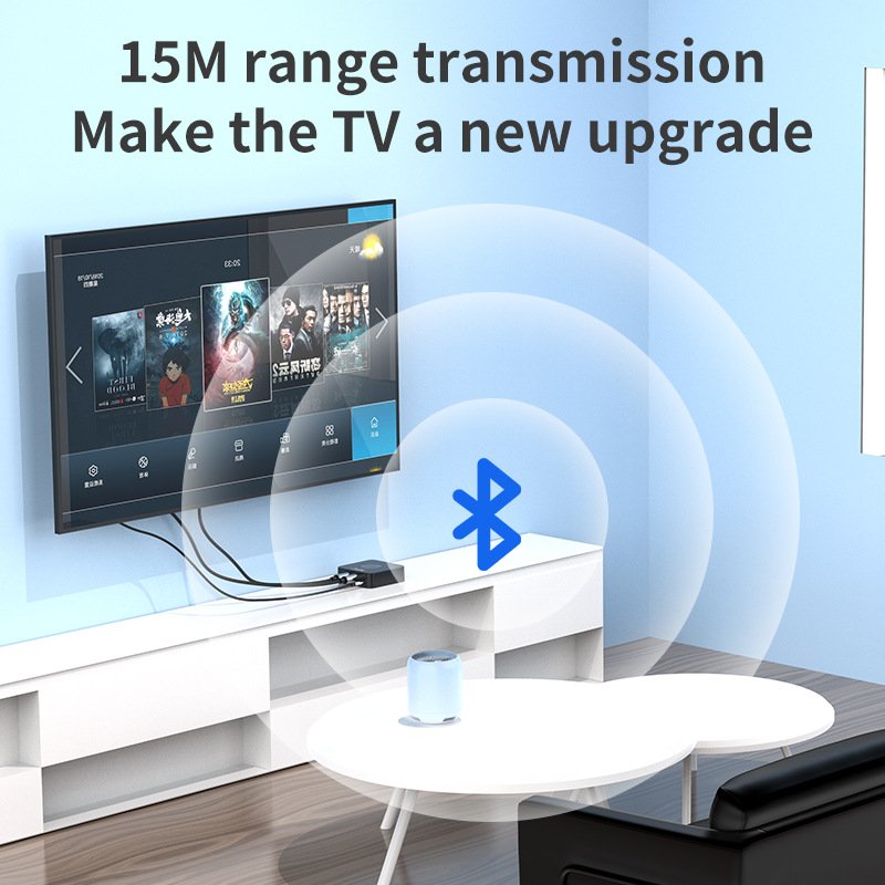 Version 5.0 Audio Transmitter Receiver 3.5mm Jack Aux RCA Wireless Adapter Stereo Music for TV Car PC Headphone 2 Speaker