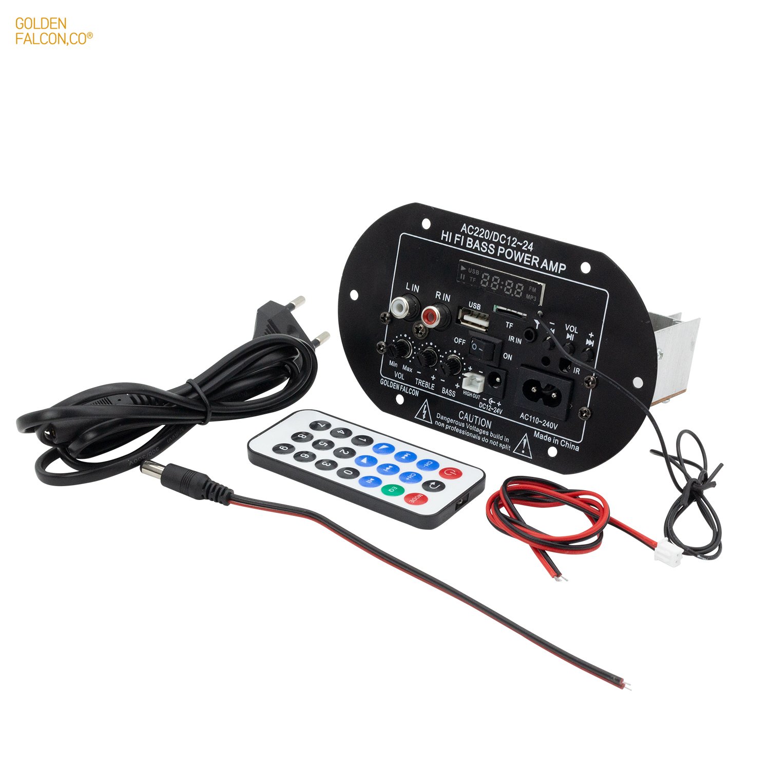12V/24V 220V TDA2009 Car Power Amplifier Subwoofer Amplifier Board Car Audio Amplifiers with BT Remote Control