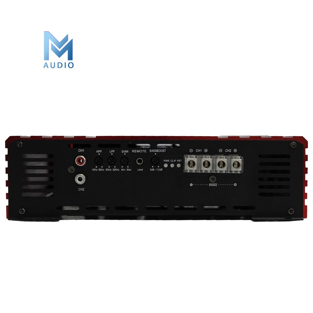 High-end 1800 Watts High Power Small Size 2 Channel Full Range Class D Car Audio Amplifier