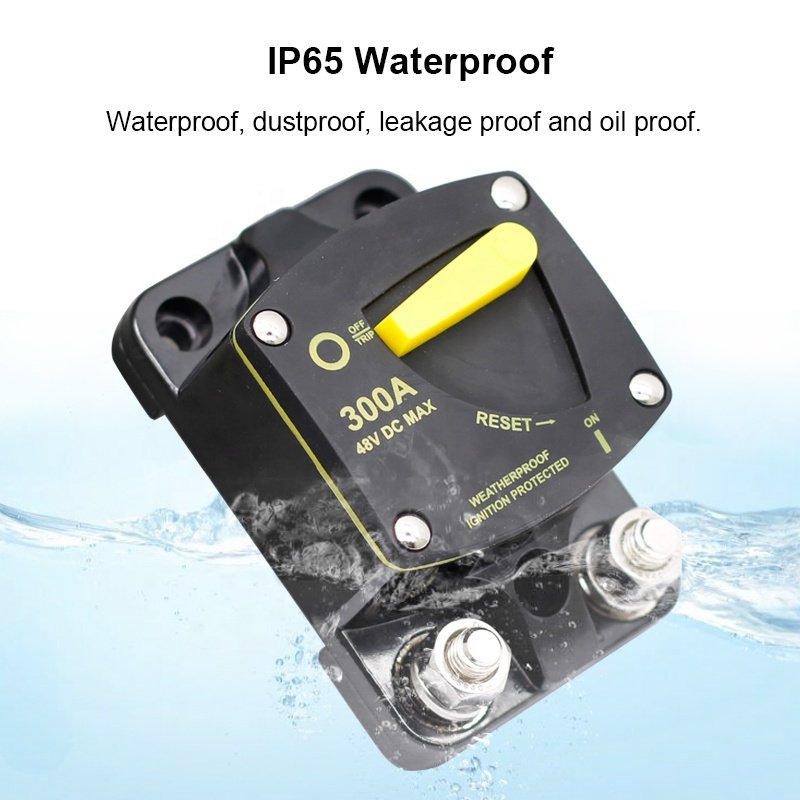 12-48V DC Waterproof 50A 60A 80A 100A 150A 200A 250A 300A Circuit Breaker Fuse Reset Car Audio Amplifier Breaker