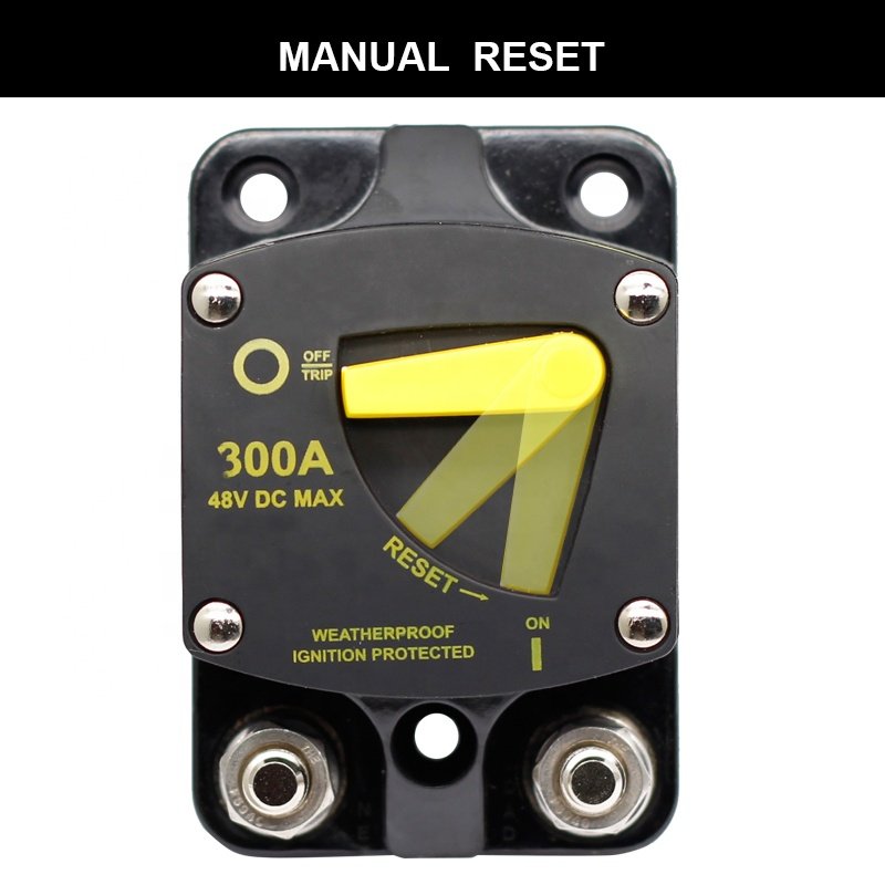 12-48V DC Waterproof 50A 60A 80A 100A 150A 200A 250A 300A Circuit Breaker Fuse Reset Car Audio Amplifier Breaker