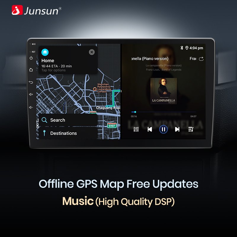 Junsun Qualcomm Chip Android Car Radio for Peugeot 107 Citroen C1 Toyota Aygo 2005-2014 8-core Apple CarPlay Stereo Car Screen
