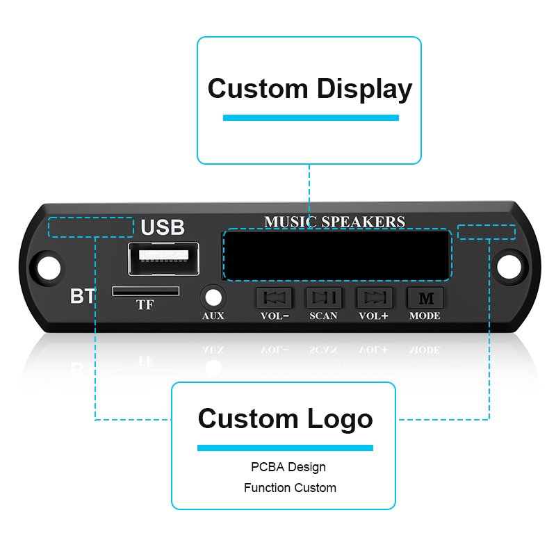 VIRE MP3 Decoder Board 60W Amplifier Bluetooth 5.0 MP3 Player Car FM Radio Handsfree Call Recording Audio Module