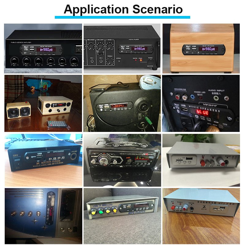 VIRE MP3 Decoder Board 60W Amplifier Bluetooth 5.0 MP3 Player Car FM Radio Handsfree Call Recording Audio Module