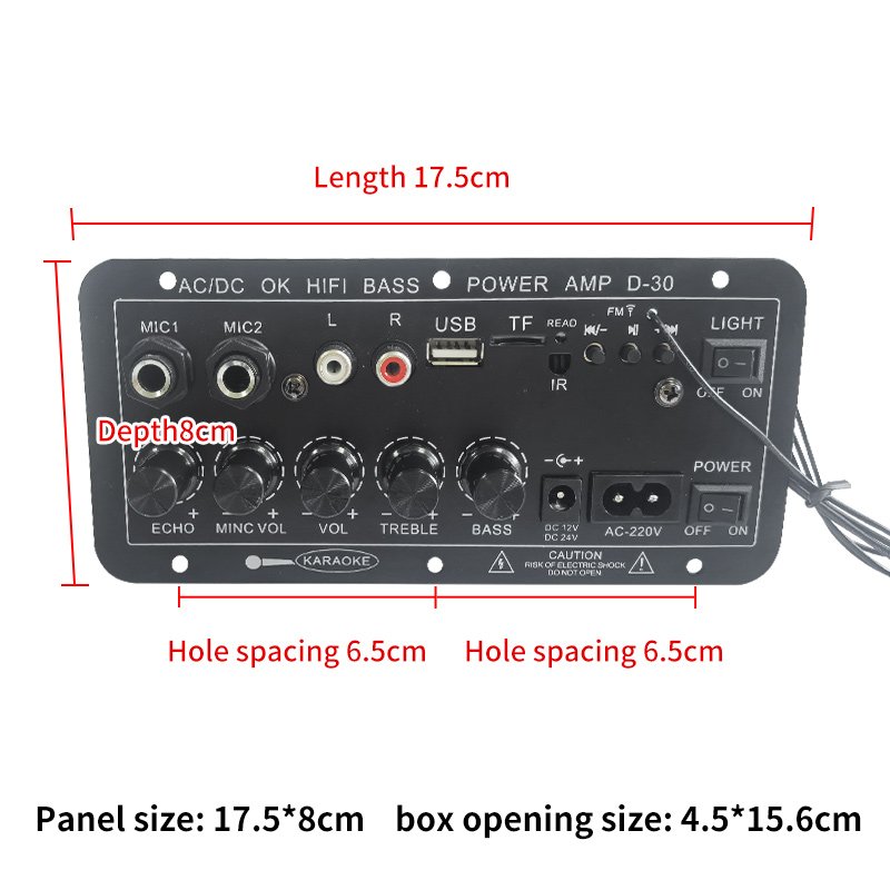 Manufacturer Dual Microphone Home Karaoke Audio Amplifier Board Bluetooth Adjustable Reverb Low Noise-Stereo Car Built-in