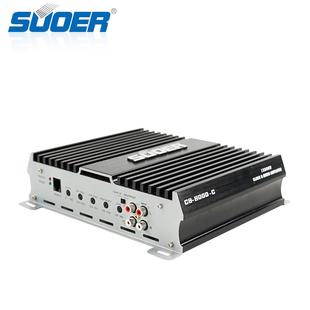 Suoer CB-800D-C 2400w Single Channel Mono Car Amplifier Audio Car Amplifier d Mini Car Power Amp