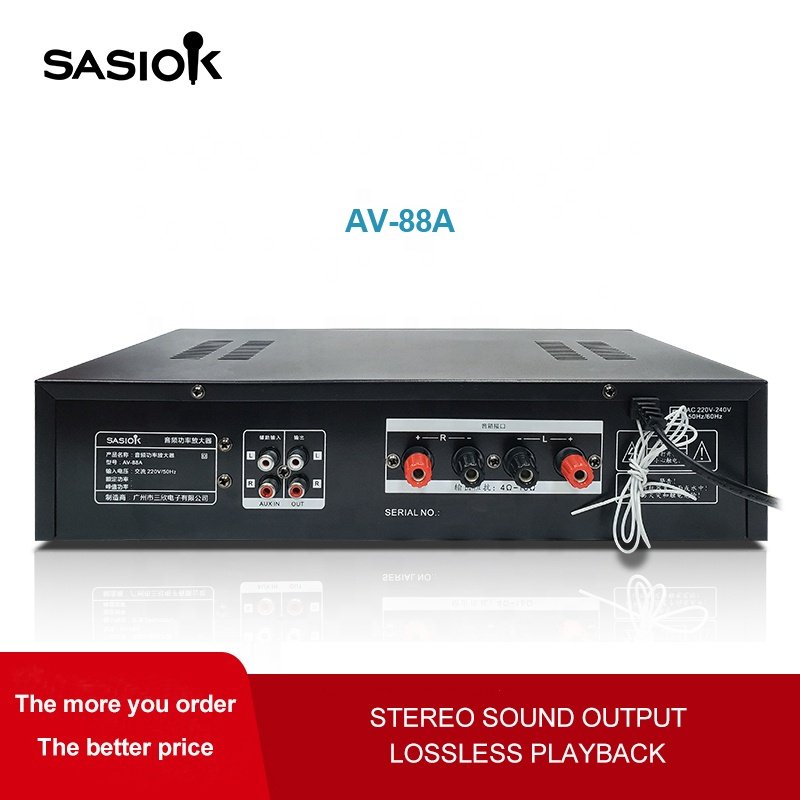 HIFI Around Sound AV-88A 600W Stereo Delay Mixing Sub-woofer Power Amplifier Support USB/BT/SD/FM/LED Display Function Speaker