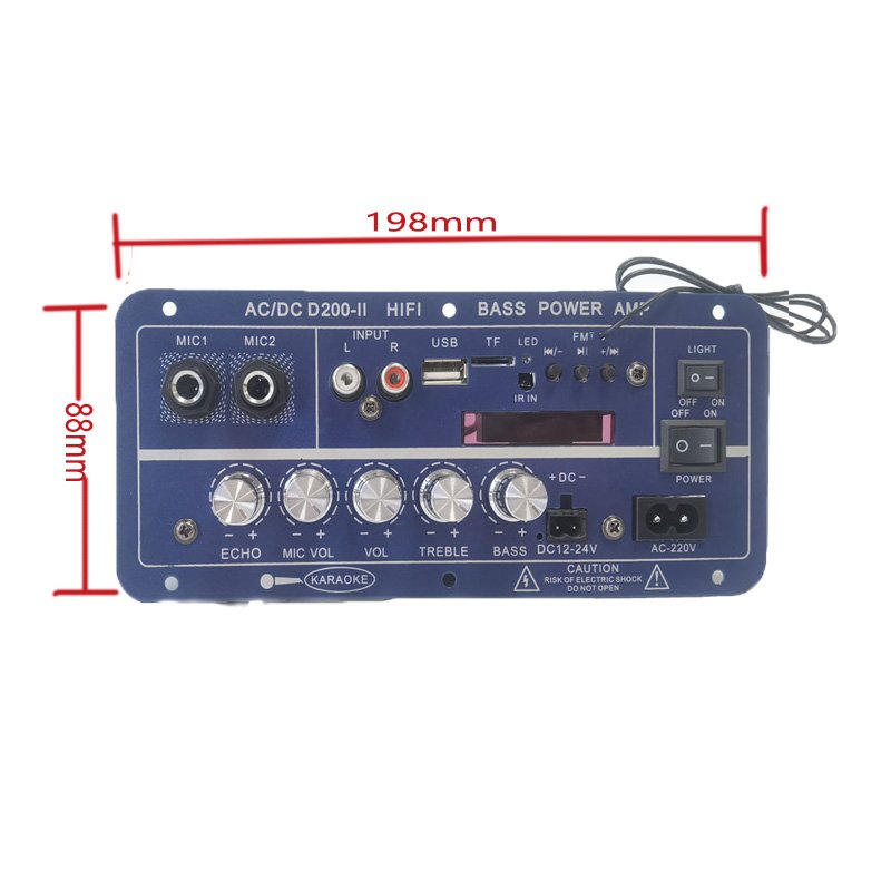 12-Inch Car Audio Board with BT FM Radio Dual Microphone Receivers 2-Channel Subwoofer Amplifier TF Player Combo