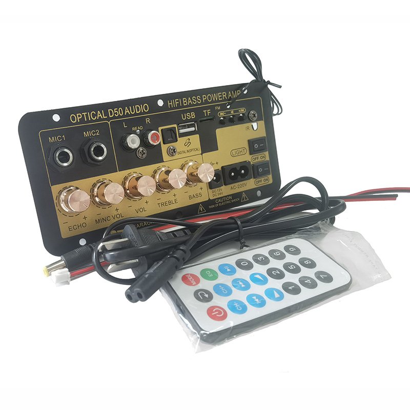 Hot Sale Car Sound Amplifier Dual Microphone USB Mixer Built-in Bluetooth Digital USB/TF Adjustable Reverb Receivers Amplifiers