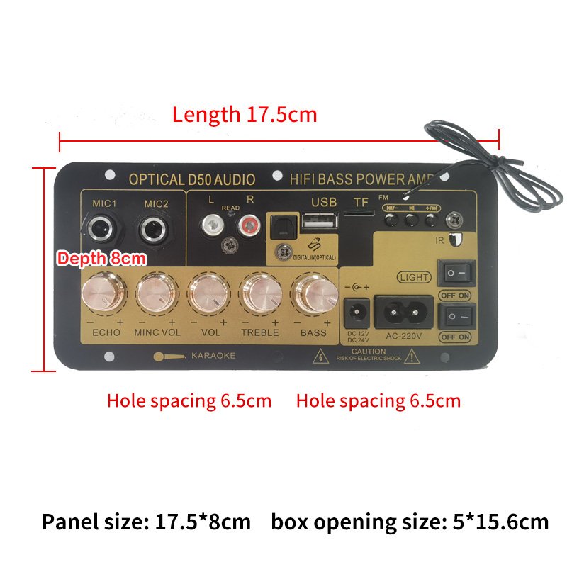 Hot Sale Car Sound Amplifier Dual Microphone USB Mixer Built-in Bluetooth Digital USB/TF Adjustable Reverb Receivers Amplifiers