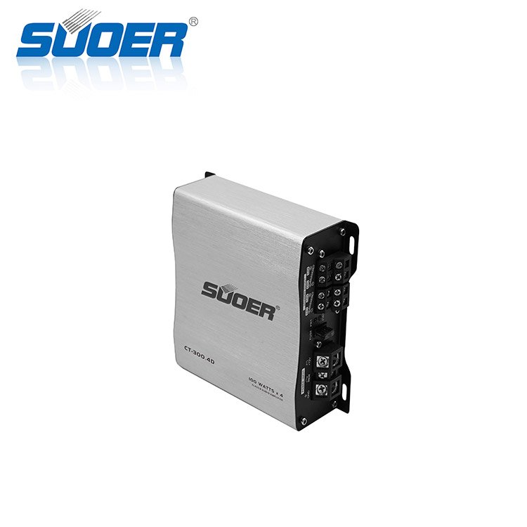 Suoer Mini Size 4 Channel 300 Watts Rms Power Car Audio Amplifier