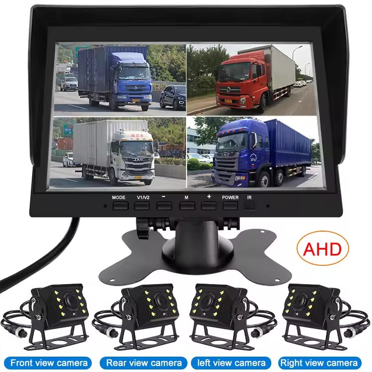 10 Inch Car Lcd Monitor 4 Split 4 Channel Car Rearview Camera Car Rear Monitor Camera System Kit Monitor