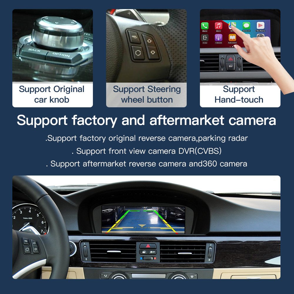Autoabc 8.9 Inch Wireless Android Auto Navigation Screen Car Radio Touch Screen for BMW CIC E60 E63 E64 E90 E93 Linux CarPlay