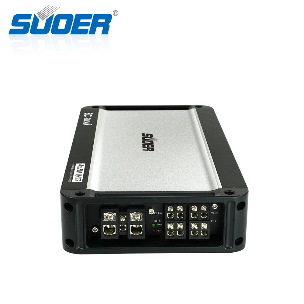Suoer BC-200.4 12v Amplifier Rms 200 Watt 4 Channel Power Class AB Amplifier Car