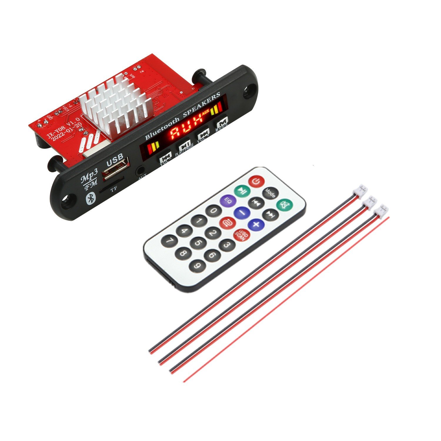 120W Amplifier MP3 Decoder Board 2*60W 8-24V Bluetooth5.0 Car Player USB Recording Module FM AUX Radio for Speaker Handsfree