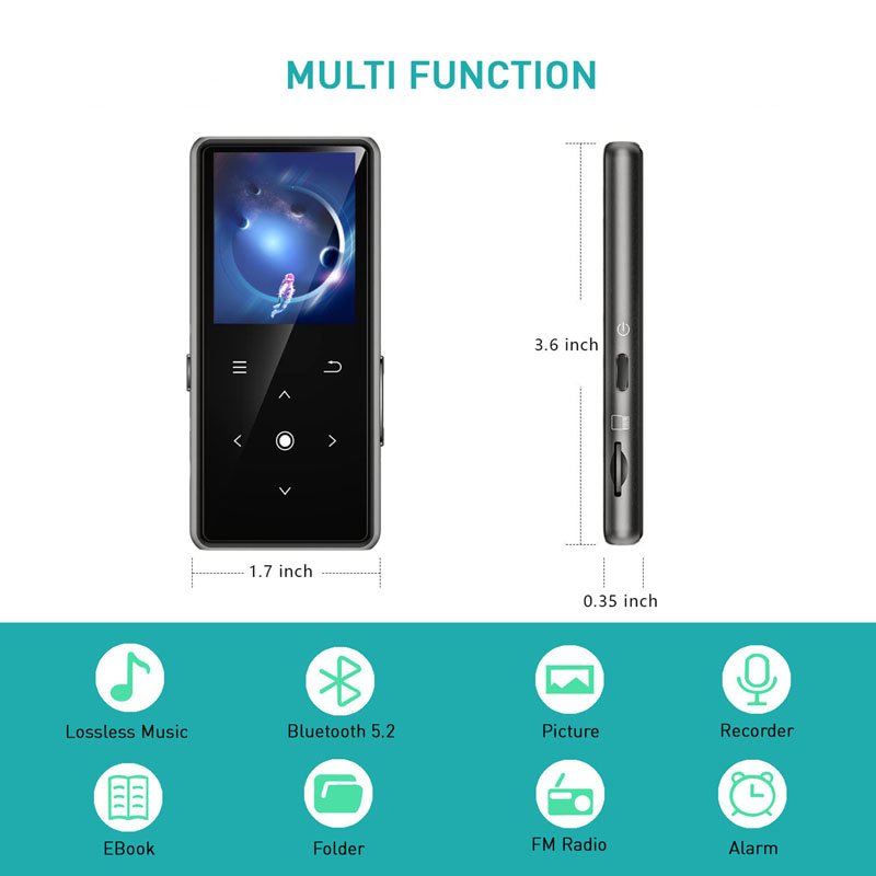 BENJIE 64GB hot selling mp3 music player with loudspeaker and blue tooth function