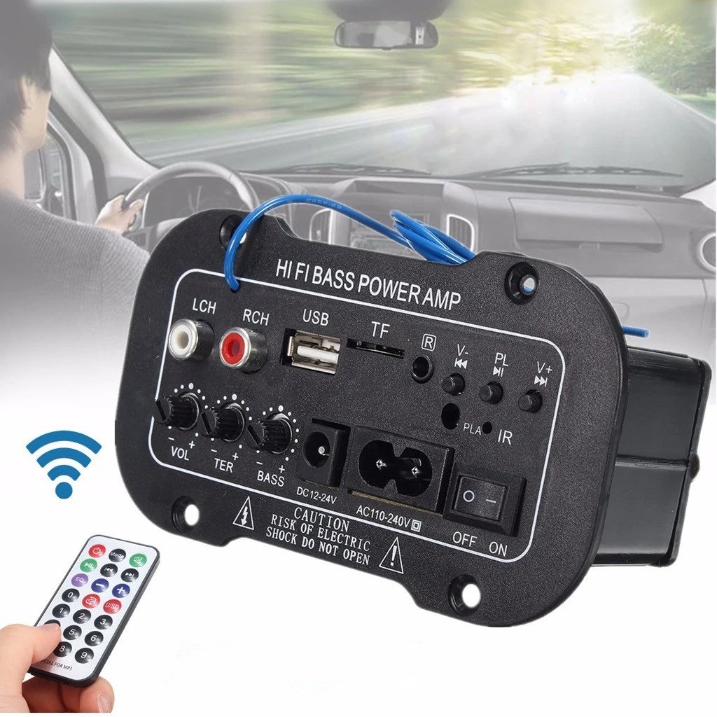 DC12V 24V AC220V 30W Car Speakers 12inch Subwoofer Blue Tooth Function Powered Power Amplifier Board for Car Subwoofer 12inch