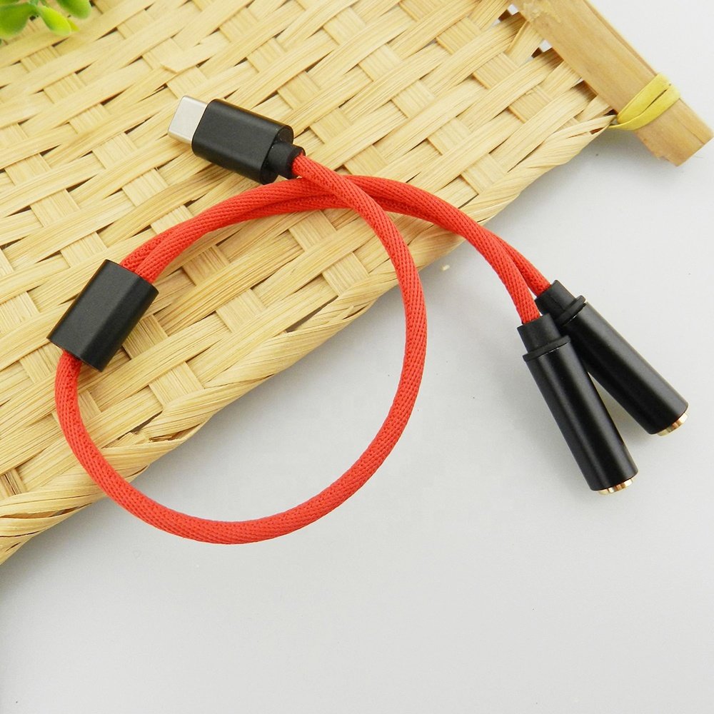 USB C to 3.5mm Female Jack Aux Headphone Mic Audio Cable 2 in 1 Audio Splitter Cable Adapter for Type C Cellphones Tablets