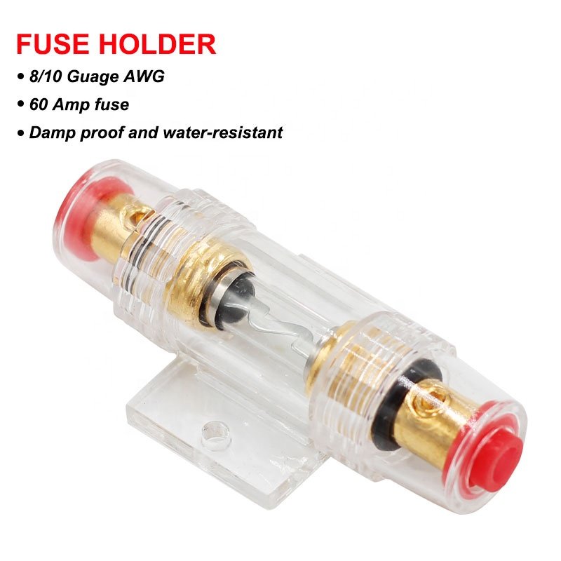 Waterproof 4GA/8GA Fuse Components Plastic Case AGU Type Fuse Holder Audio Stereo Amplifier for Car