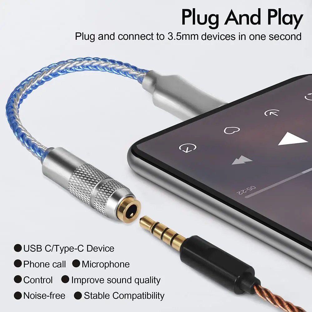 USB Type C to 3.5mm Audio Adapter CX31993 HiFi DAC Headphone Amplifier