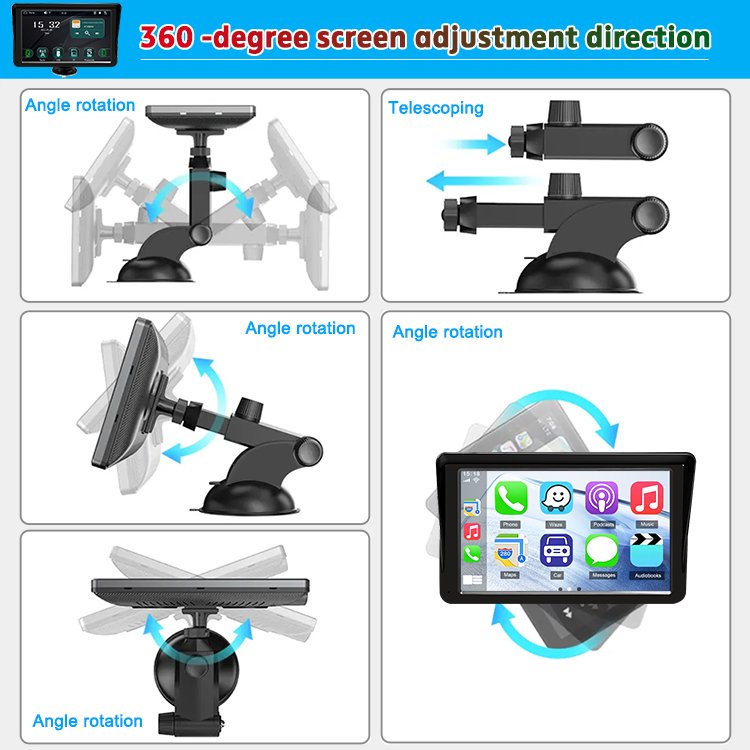 7inch Wireless Portable Navigation Display Portable Wireless Carplay Android Auto Car Radio Video Player
