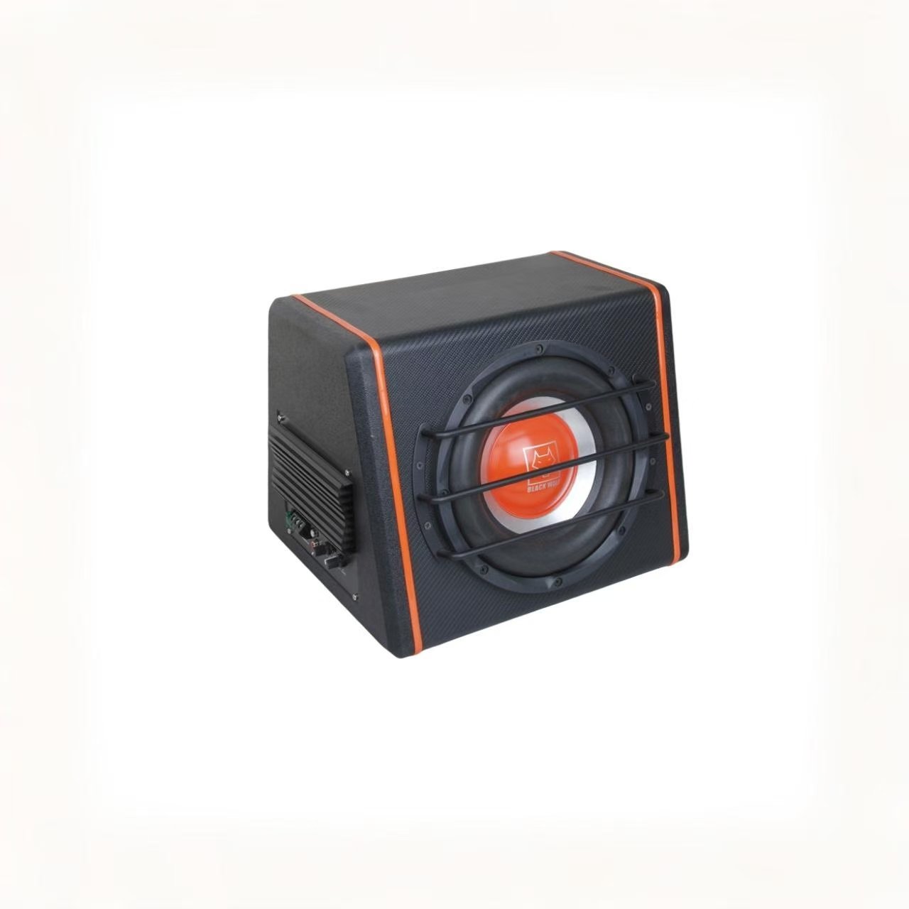 Wooden Car Audio Subwoofer With Surround Sound Built-In 12V DC Amplifier and Small Steel Gun for Speaker Usage