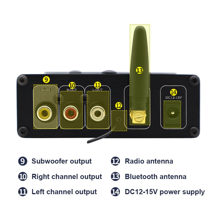 BRZHIFI Aluminum BT 5.0 USB Mini Portable Hifi Player Home Remote APP Control HiFi Power Amplifier