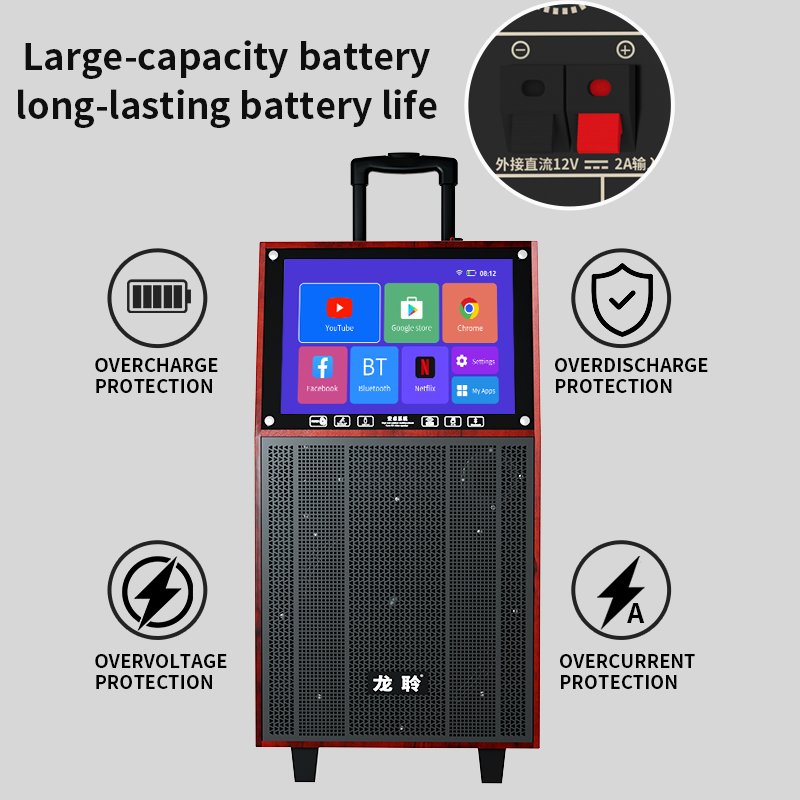 K5 12 inch bass wifi screen multifunctional karaoke dance video speaker cart professional DJ active wireless speaker