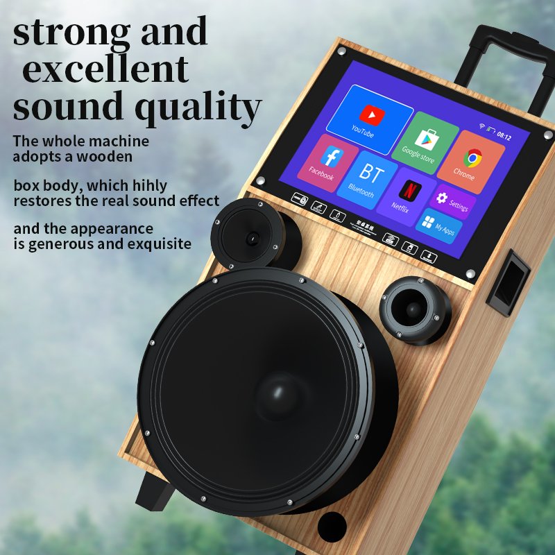 K5 12 inch bass wifi screen multifunctional karaoke dance video speaker cart professional DJ active wireless speaker