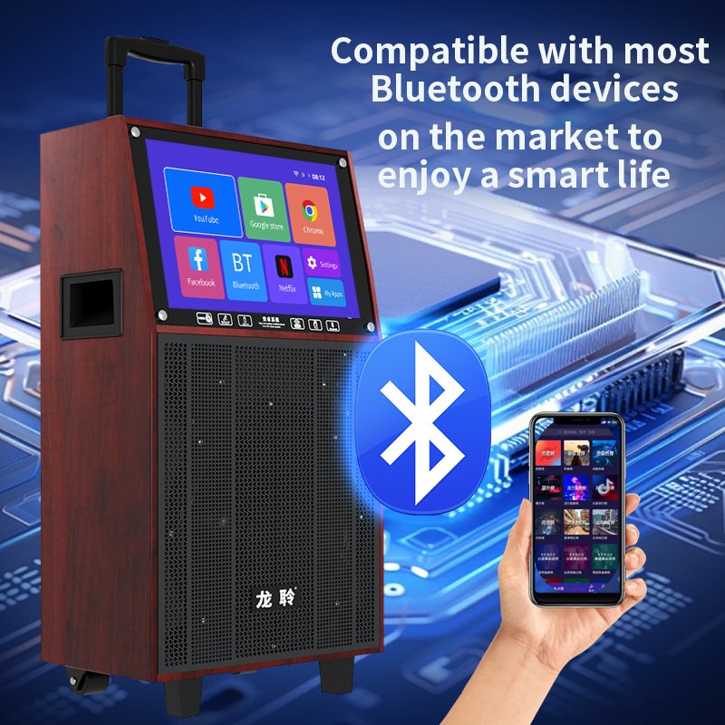 K5 12 inch bass wifi screen multifunctional karaoke dance video speaker cart professional DJ active wireless speaker