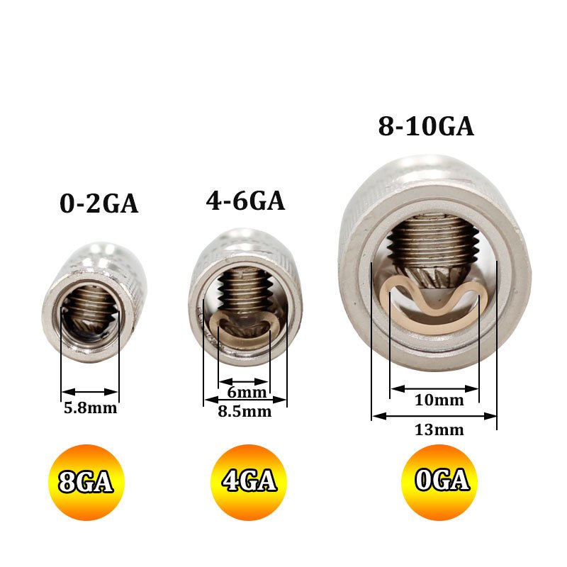 4 GA 5/16"(about 8.2mm)Terminal Butt Connector AWG Gauge