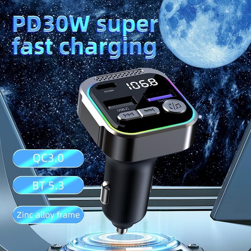 Car Charger, PD30W & QC3.0 Cigarette Lighter Charger for Multiple Devices, Rapid Charging Adapter Compatible with iPhone 15 Pro
