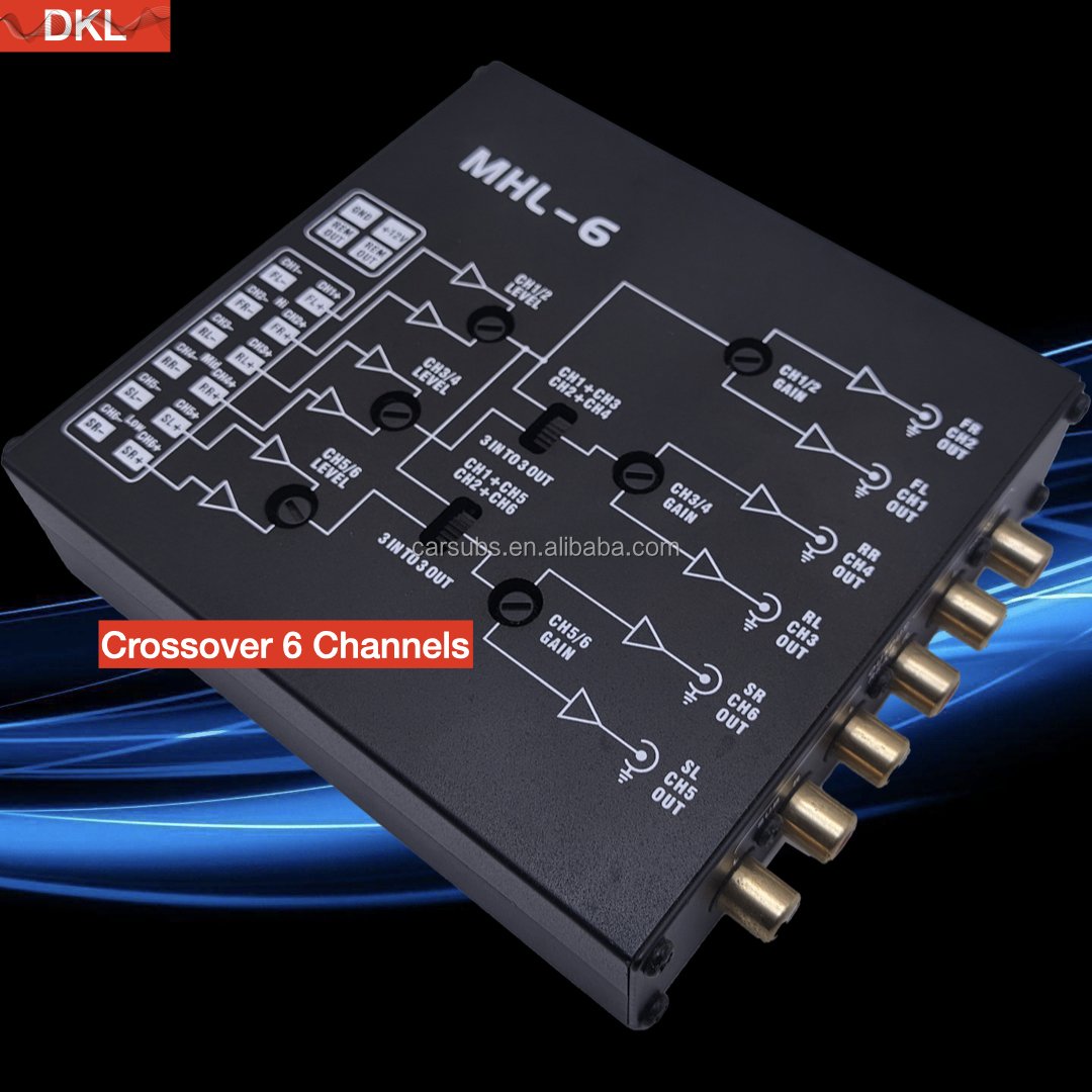 Car Stereo 6 EQ Band 3 Way Equalizer 6 Channels Passive Crossover for Car Amplifier Audio System