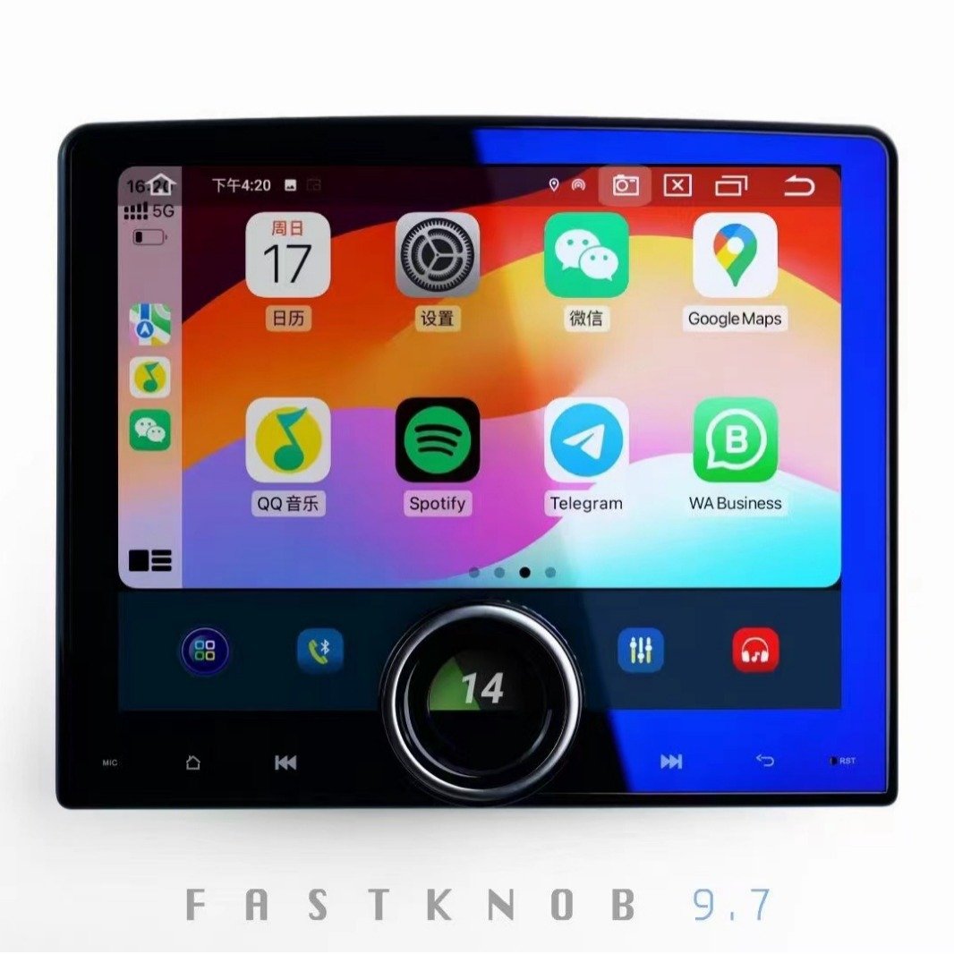 Bosstar 9.7inch Fastknob 9.7 Universal Car Radio GPS Navigation Android Car Stereo With CarPlay Wifi DSP for Car