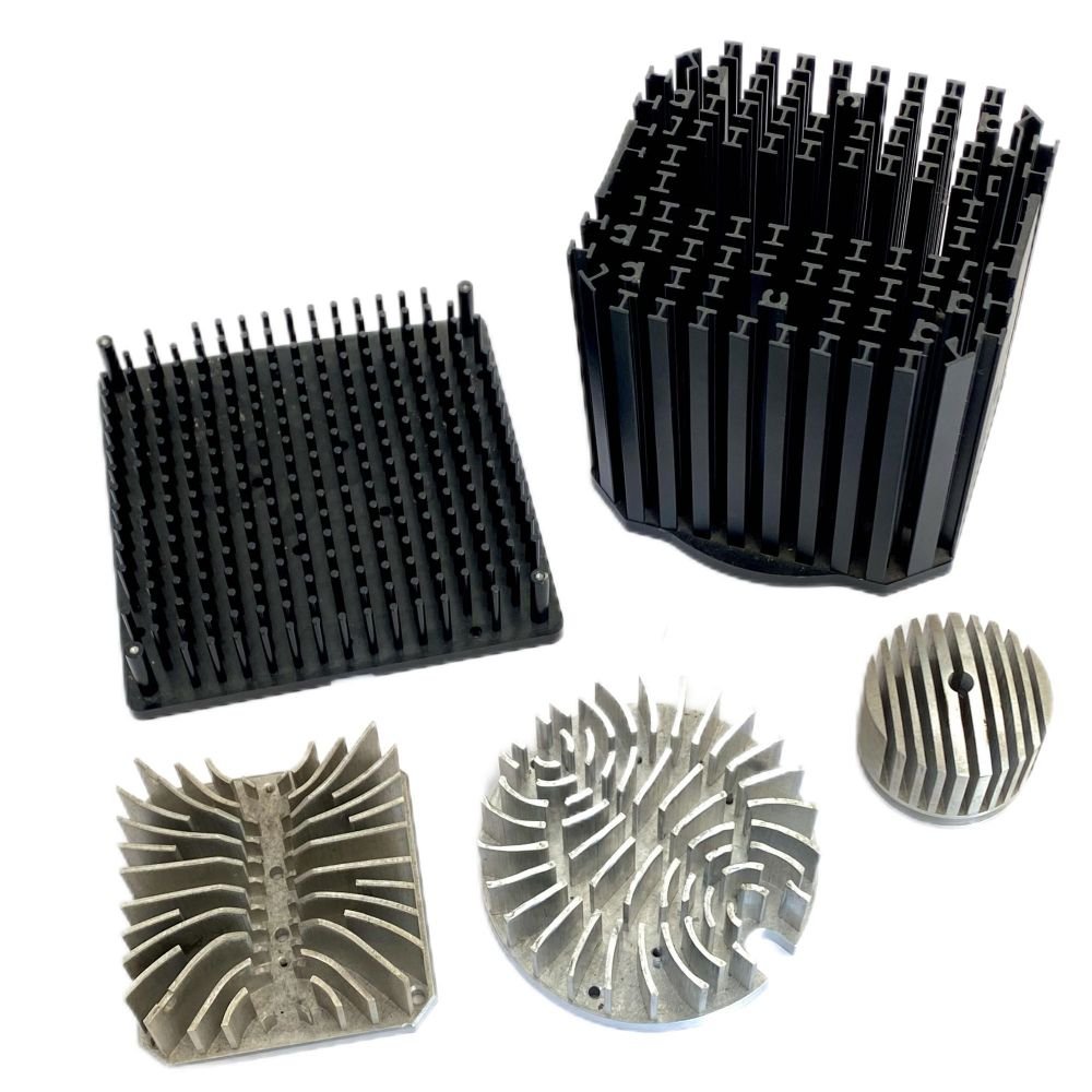 High Power LED Street Light Cooler Folded Fin Extruded Copper Aluminum Heatsink