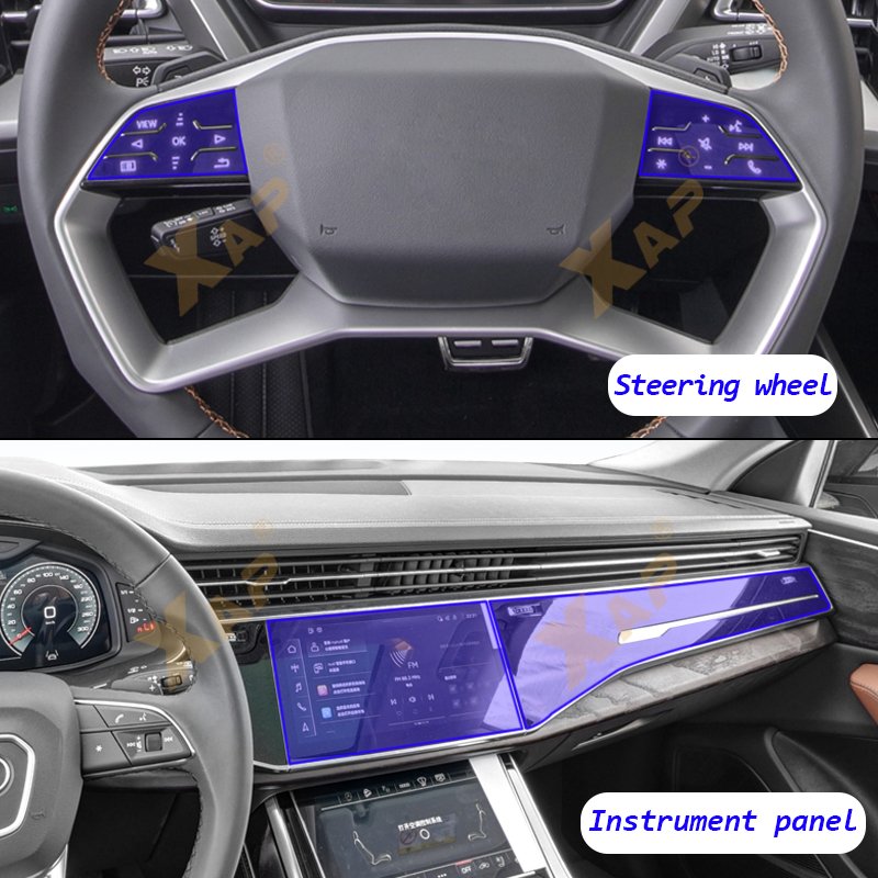Tpu Transparent Film for Audi Q4 e-tron Q7 Q8 Car Interior Sticker Center Console Gear Touch Screen Dashboard Door Windows Panel