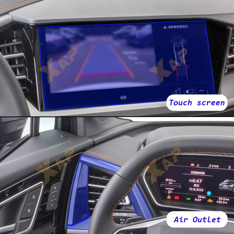 Tpu Transparent Film for Audi Q4 e-tron Q7 Q8 Car Interior Sticker Center Console Gear Touch Screen Dashboard Door Windows Panel