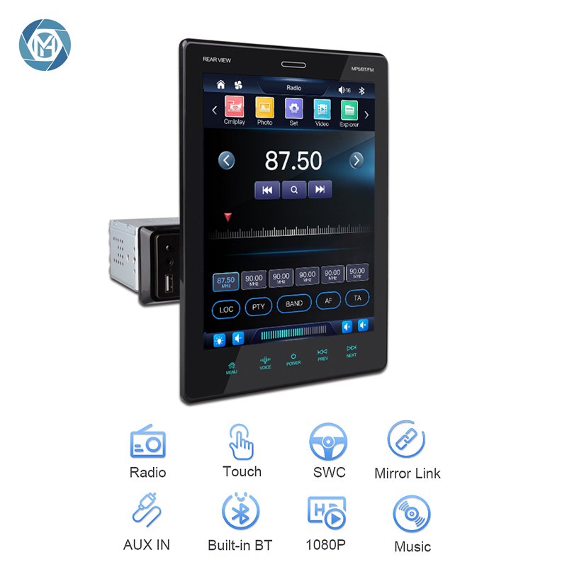 New Arrivals Vertical Screen 9.5 Inch 1 Din With Car Play FM Radio Mp5 Player Car Stereo