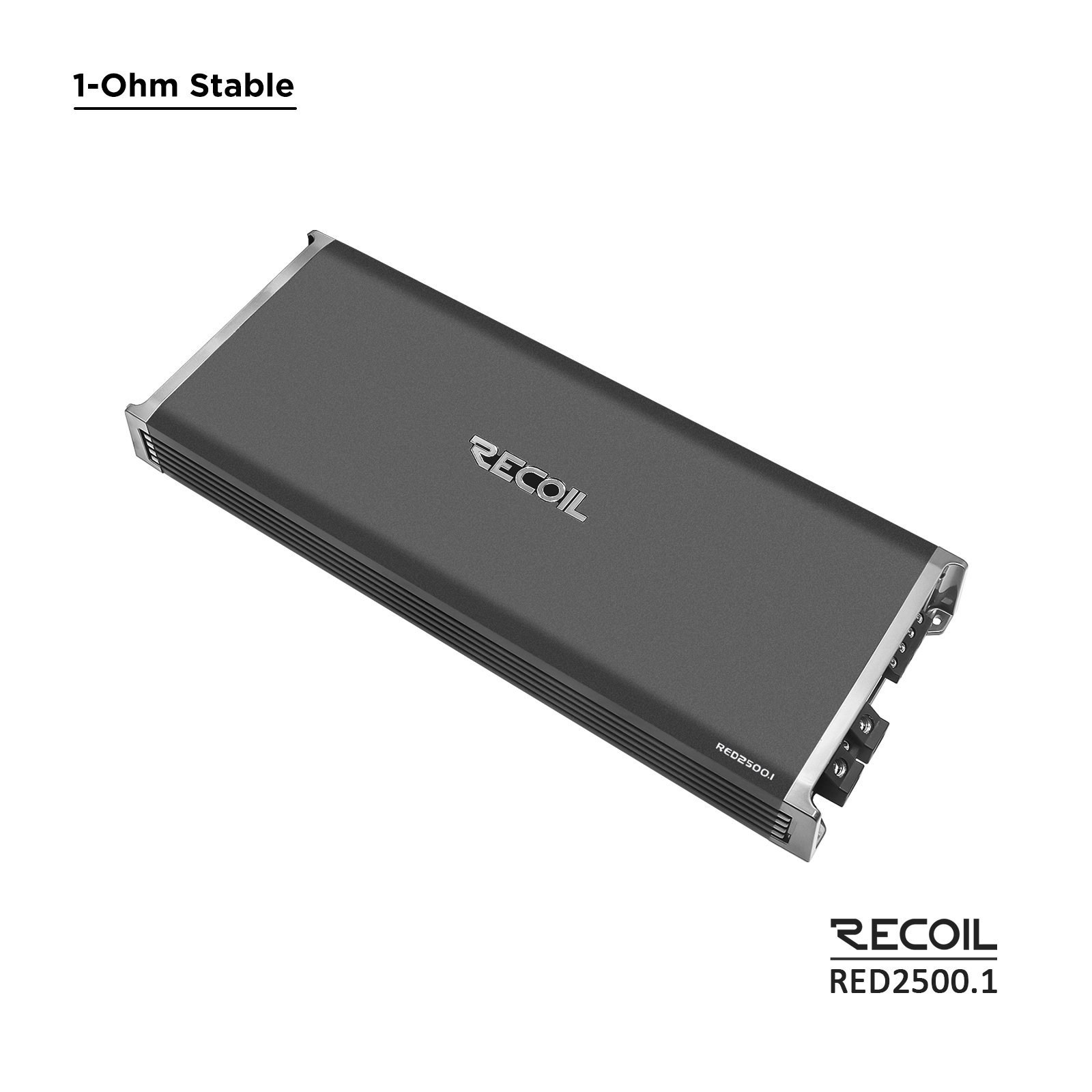 RED2500.1 Class-D 5,000 Watts Car Audio Mono-block Subwoofer Amplifier, 1 Ohm Stable, Remote Bass Knob Included