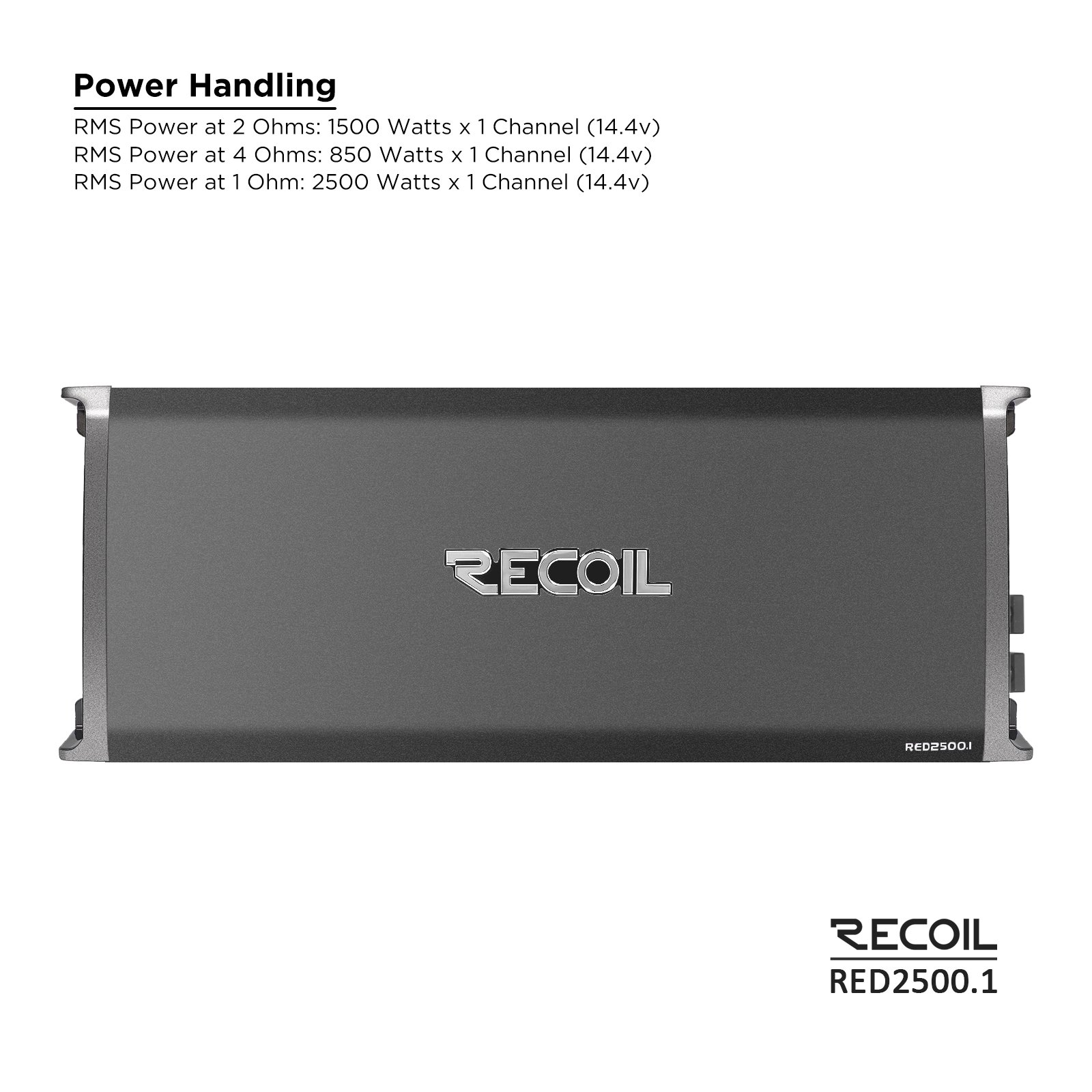 RED2500.1 Class-D 5,000 Watts Car Audio Mono-block Subwoofer Amplifier, 1 Ohm Stable, Remote Bass Knob Included