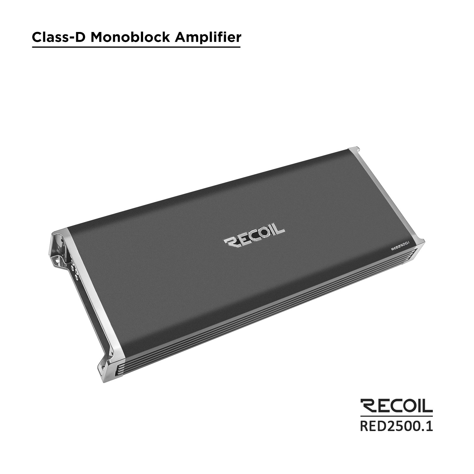 RED2500.1 Class-D 5,000 Watts Car Audio Mono-block Subwoofer Amplifier, 1 Ohm Stable, Remote Bass Knob Included