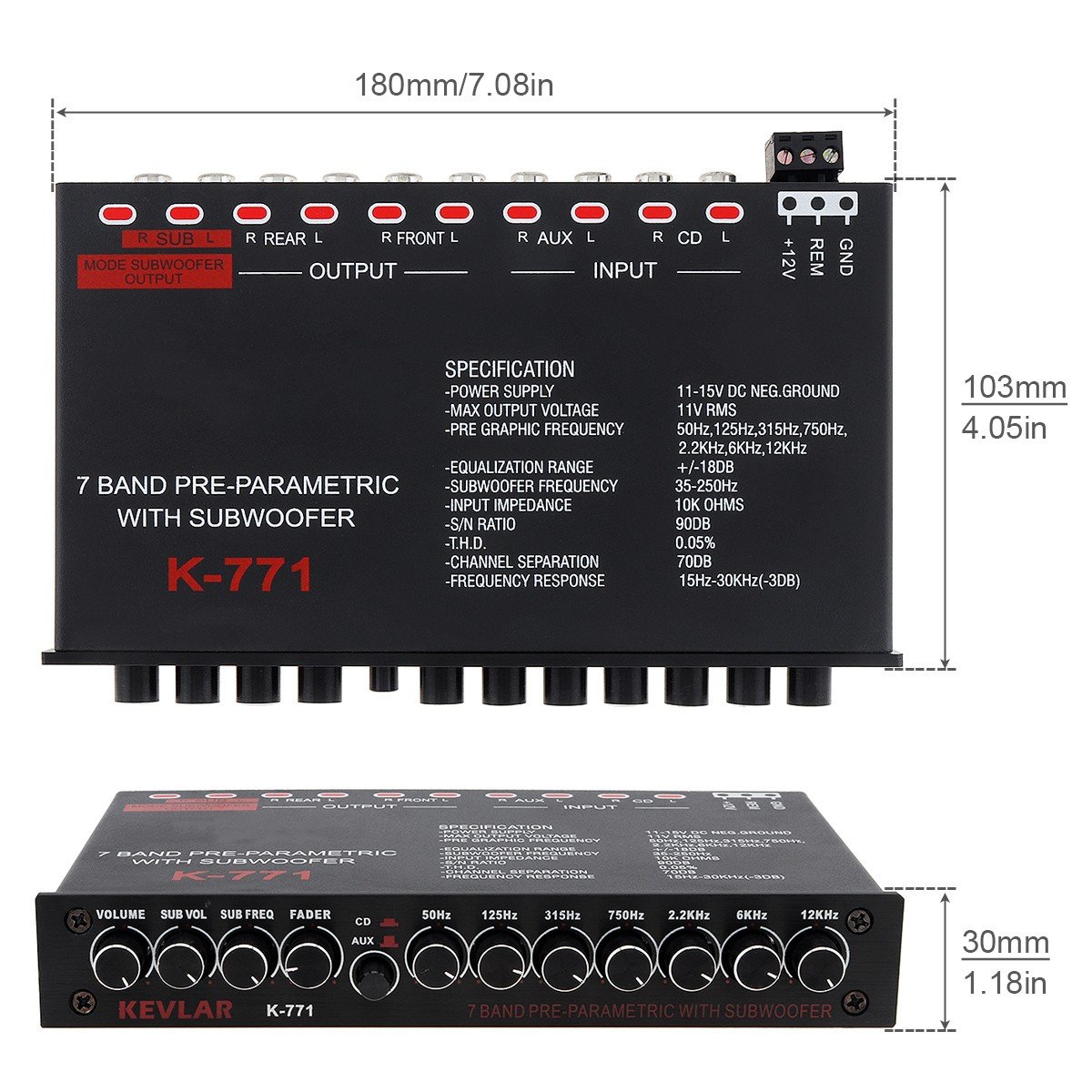Car Equalizer 7 Equalizer Car Audio EQ Tuning Frequency Division Amplifier Power Amplifier Factory Direct Supply