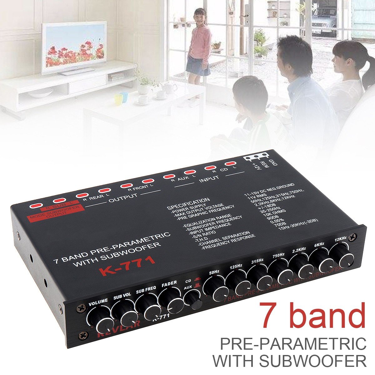 Car Equalizer 7 Equalizer Car Audio EQ Tuning Frequency Division Amplifier Power Amplifier Factory Direct Supply