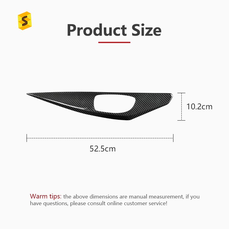 Shasha Carbon 2pcs Dry Carbon Fiber Interior Accessories Car Rear Door Decorative Panel Cover For Infiniti Q50 Q50L 2015-2022
