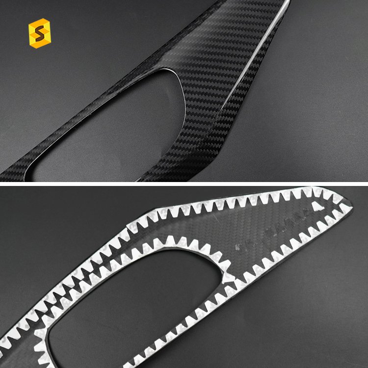 Shasha Carbon 2pcs Dry Carbon Fiber Interior Accessories Car Rear Door Decorative Panel Cover For Infiniti Q50 Q50L 2015-2022