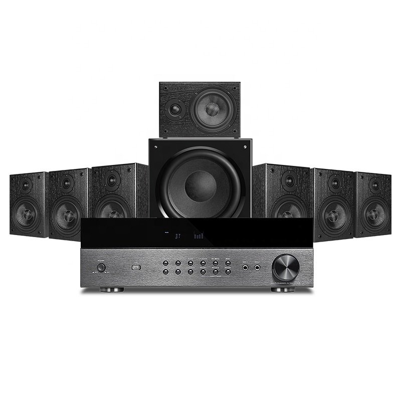 Best 7.1 Channel Ktv Home Theatre System 2 Mics Input Speaker DSP Professional Audio 5.1 Amplifiers