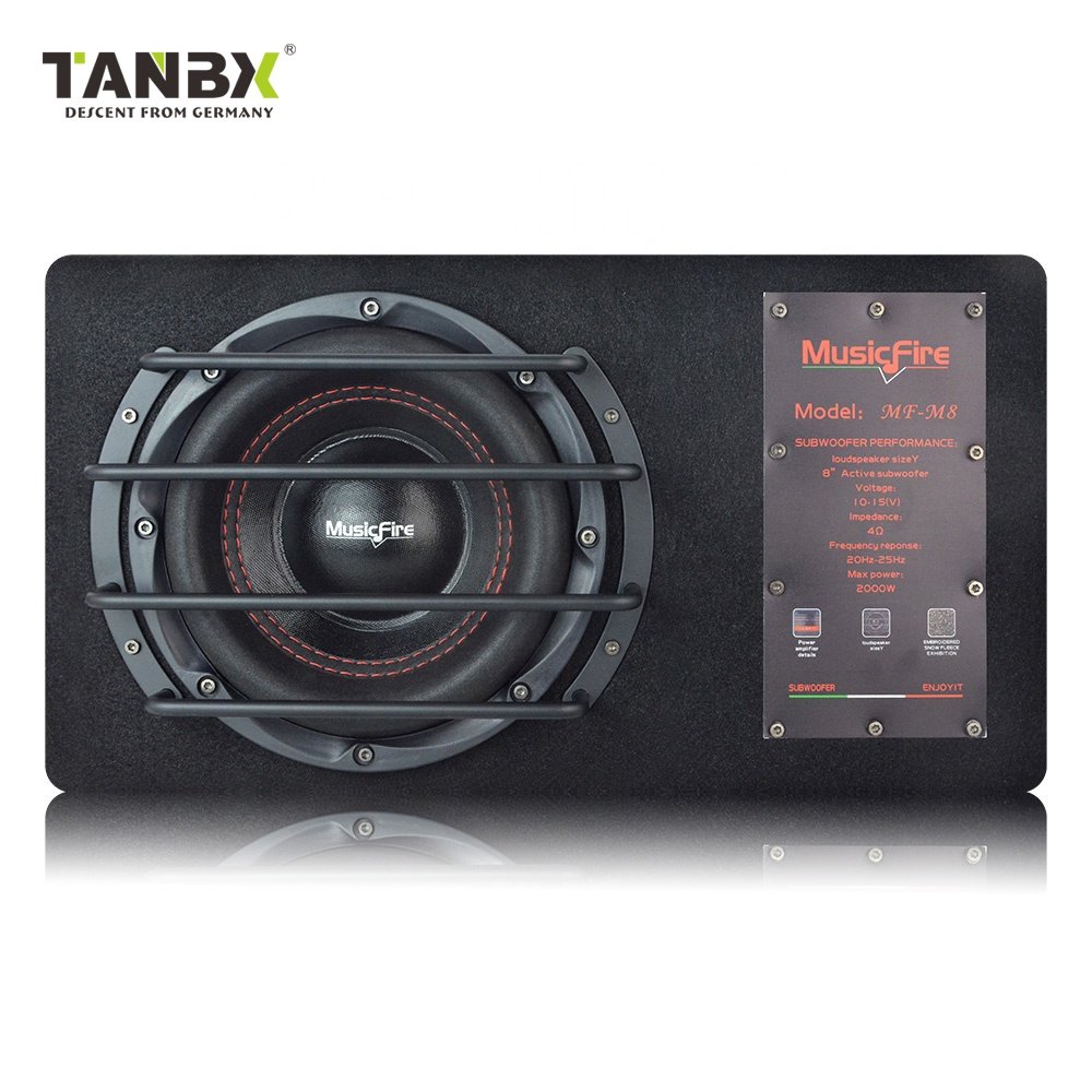 New Audio System Mini Size Active 8 Inch Car Subwoofer Bass Woofer with Max Power 2000 Watts High Power Amplifier Bass Speaker